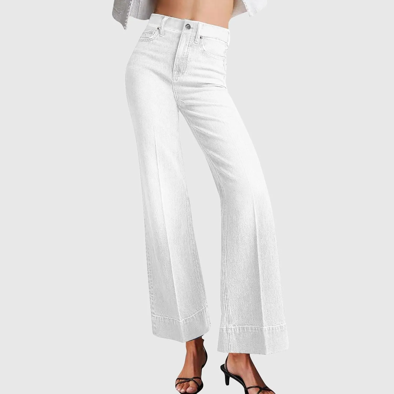 High Waisted Jeans for Women Lightweight Loose Ankle Jeans Trendy Straight Leg Denim Pants Baggy Wide Leg Jeans