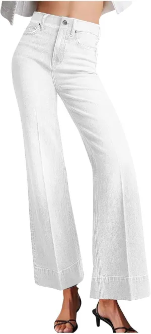 High Waisted Jeans for Women Lightweight Loose Ankle Jeans Trendy Straight Leg Denim Pants Baggy Wide Leg Jeans