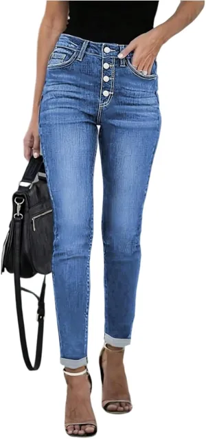 High Waisted Jeans for Women Stretchy Skinny Cropped Jeans Cute Slim Fit Curvy Ankle Denim Joggers with Pockets