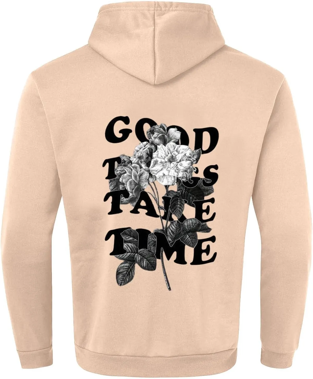 Hoodies For Men Good Things Take Time Letter Print Lightweight Sweatshirts Fall Long Sleeve Hoodies Pullover Shirts