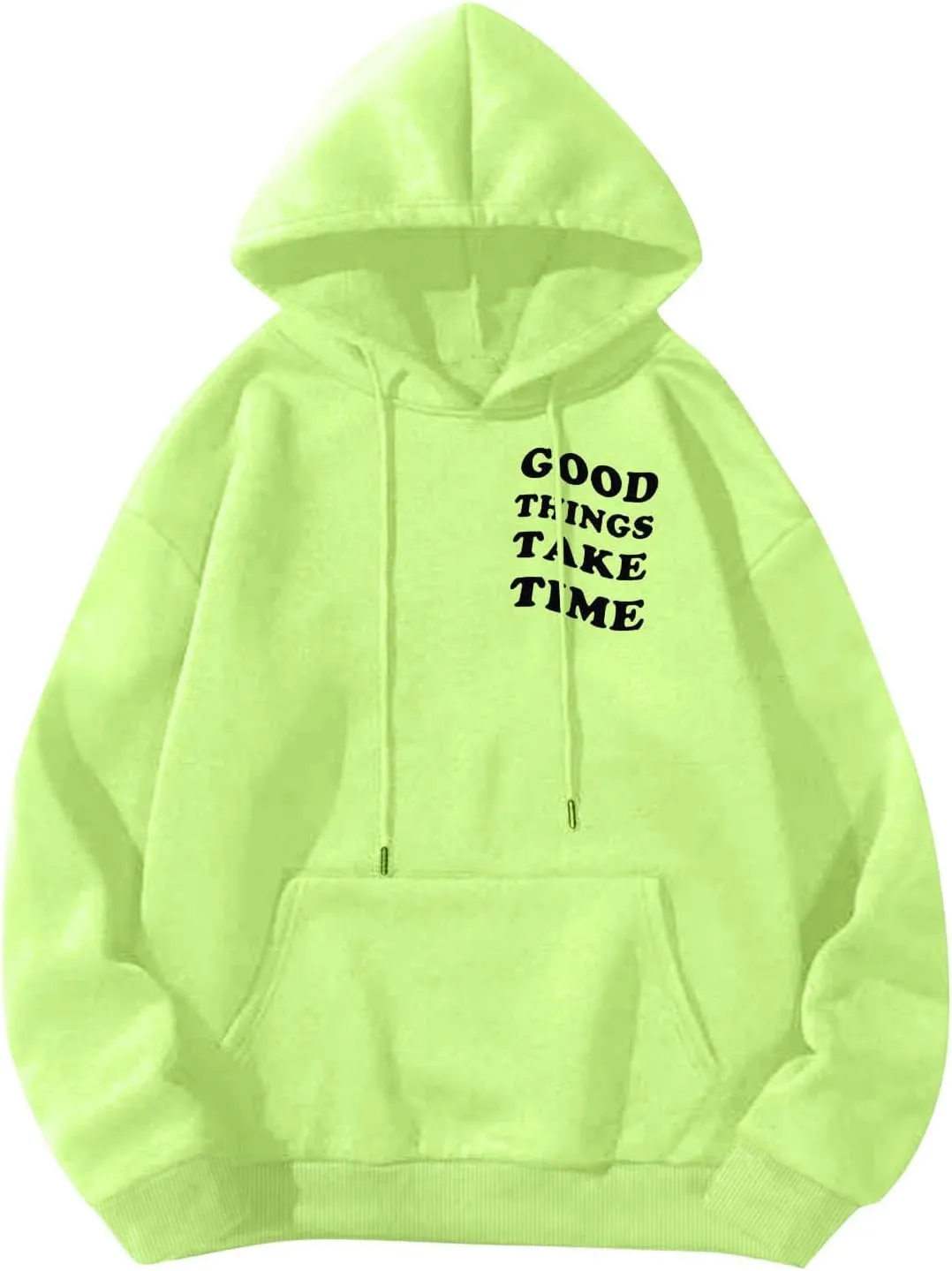 Hoodies For Men Good Things Take Time Letter Print Lightweight Sweatshirts Fall Long Sleeve Hoodies Pullover Shirts