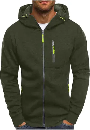 Hoodies for Men Zip up Lightweight Hoodie Big and Tall Sweatshirt Casual Fashion Jackets Fall Tops with Zip Pockets