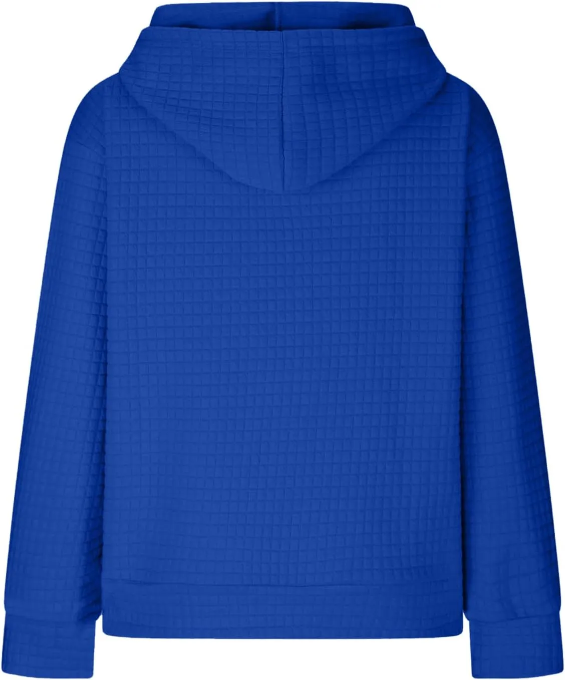 Hoodies for Women Trendy Waffle Knit Drawstring Pullover Loose Fit Casual Cute Sweatshirts Fall Fashion 2024
