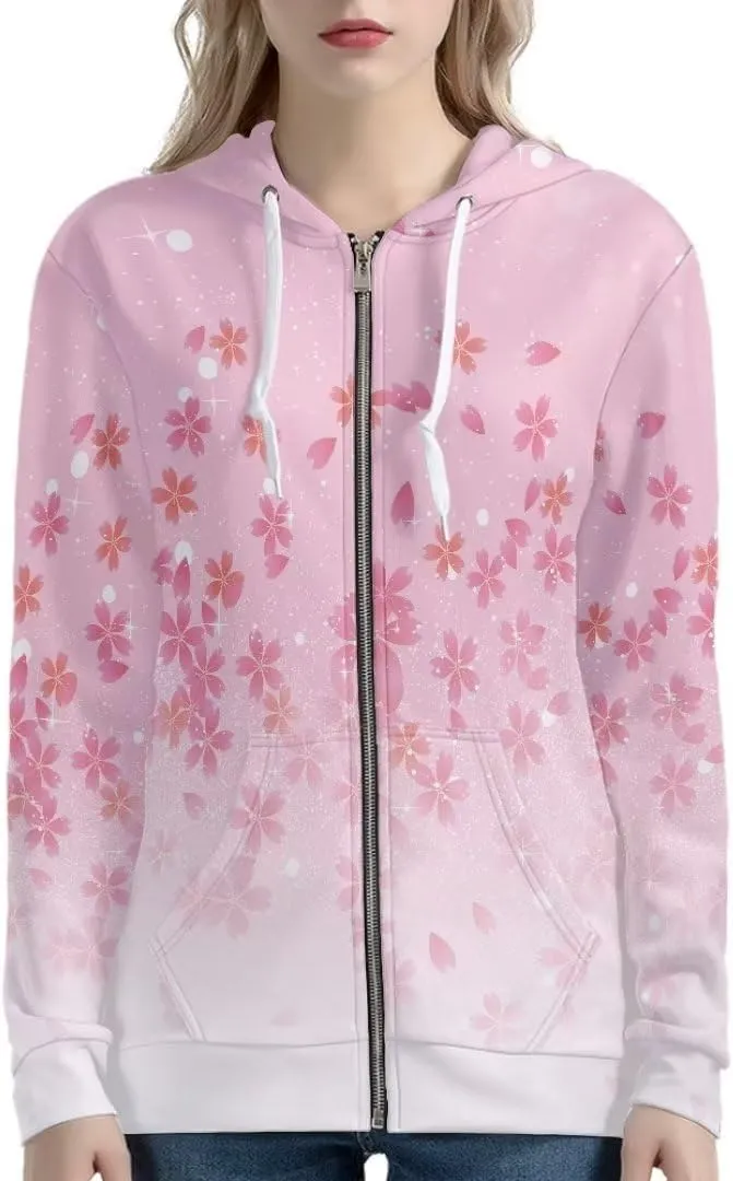 Horeset Black Cat Hoodie for Women Zip UP,Thin Full Zip-UP Hoodie Lightweight Jacket for Women