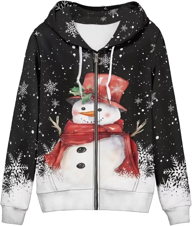 Horeset Black Cat Hoodie for Women Zip UP,Thin Full Zip-UP Hoodie Lightweight Jacket for Women