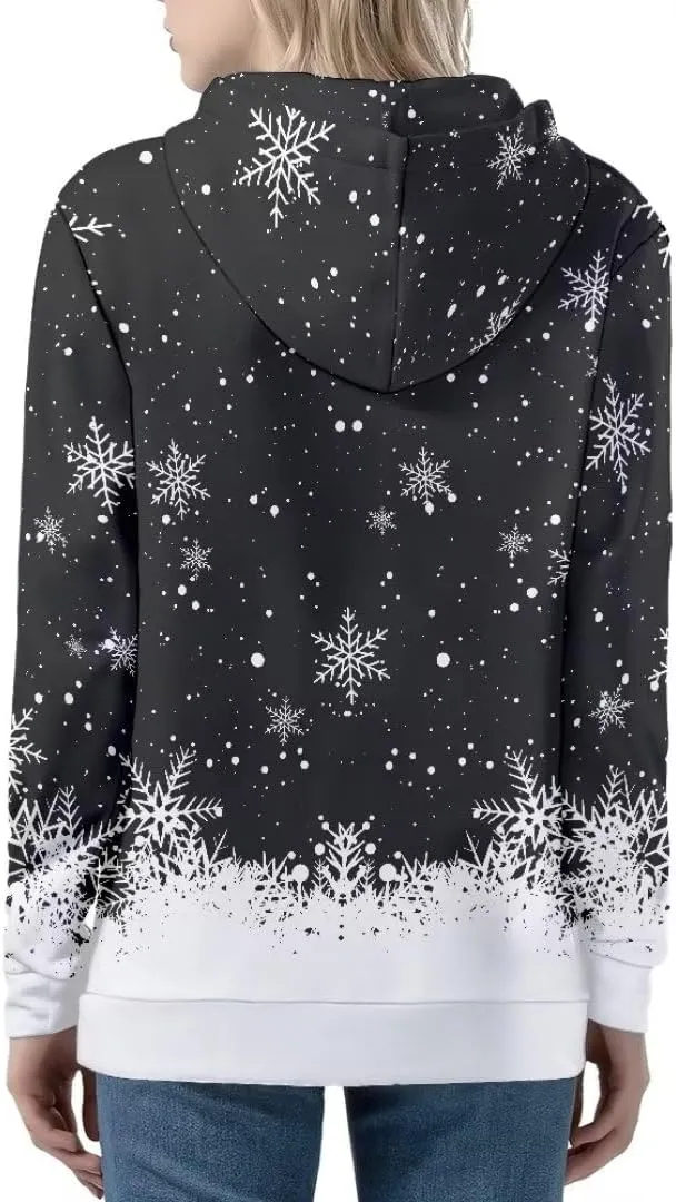 Horeset Black Cat Hoodie for Women Zip UP,Thin Full Zip-UP Hoodie Lightweight Jacket for Women