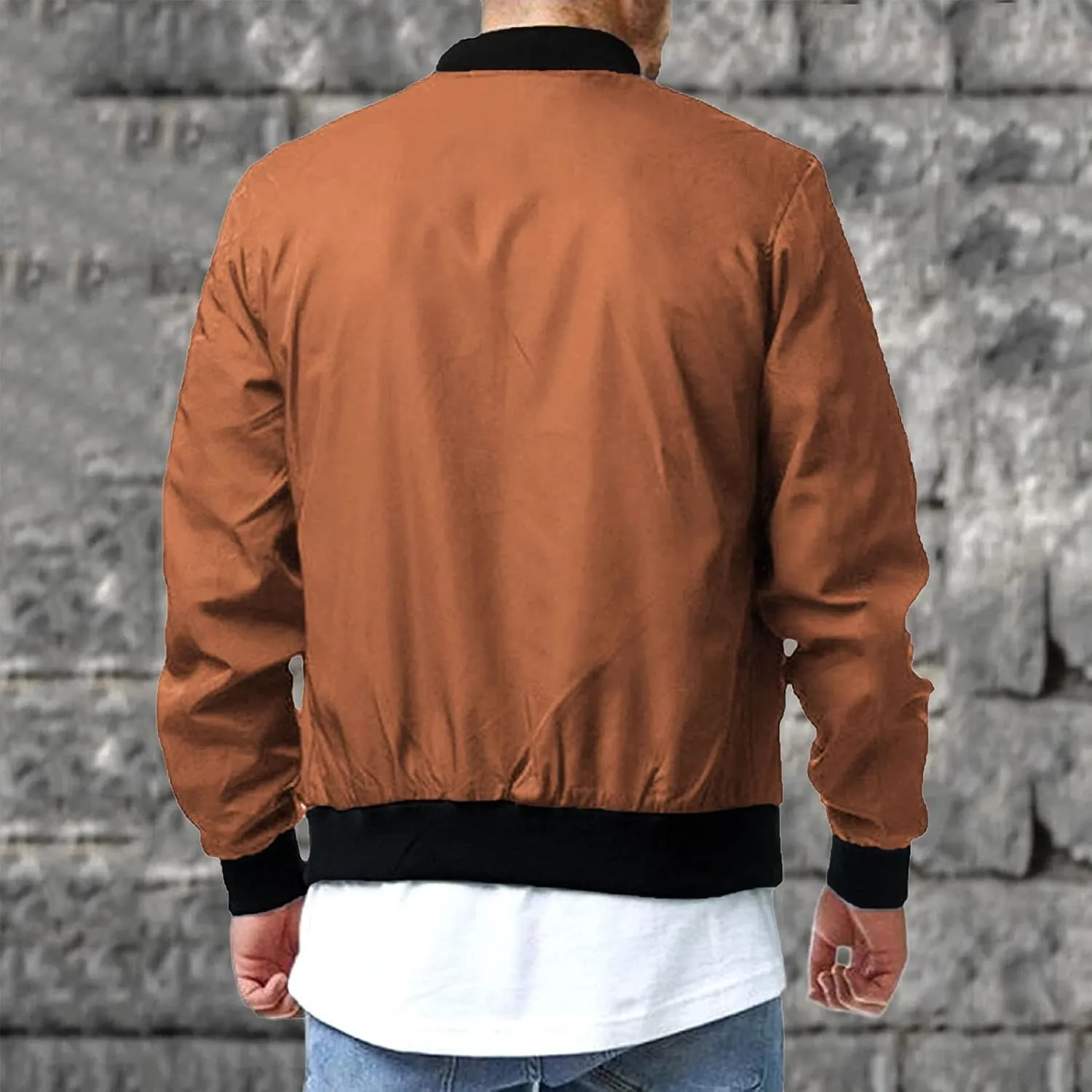 Jackets for Men Mens Bomber Jacket Lightweight Slim Fit Softshell Windbreaker