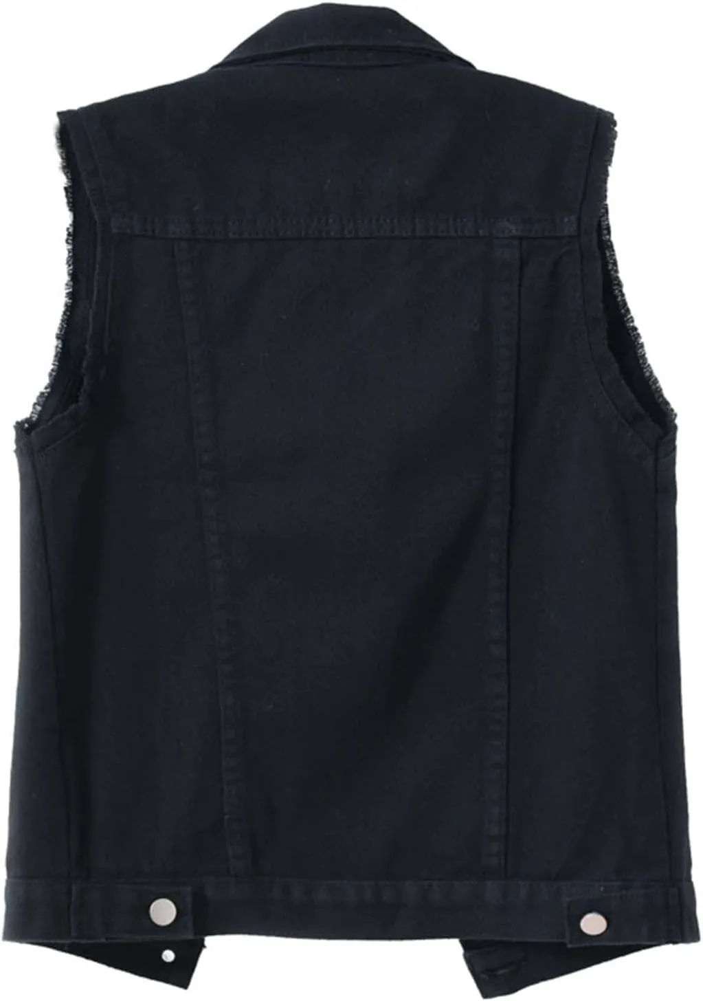 Jean Vest Top for Women Womens Denim Vest Sleeveless Cropped Denim Jacket Button Down Jean Waistcoat with Pockets