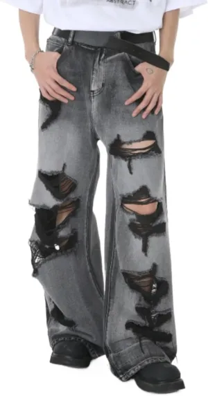 Jeans for Men - Baggy Jeans Y2k Hip Hop Skater Jeans Vintage Dance Skateboard Pants Loose Fit Denim Jeans Baggy Pants