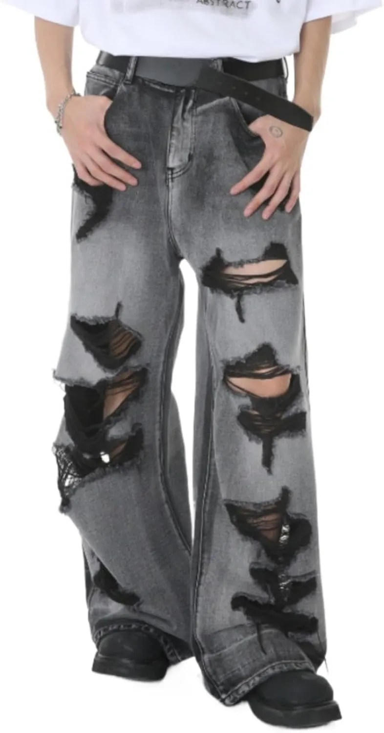 Jeans for Men - Baggy Jeans Y2k Hip Hop Skater Jeans Vintage Dance Skateboard Pants Loose Fit Denim Jeans Baggy Pants