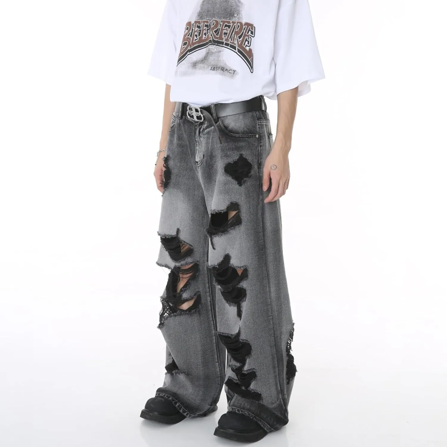 Jeans for Men - Baggy Jeans Y2k Hip Hop Skater Jeans Vintage Dance Skateboard Pants Loose Fit Denim Jeans Baggy Pants
