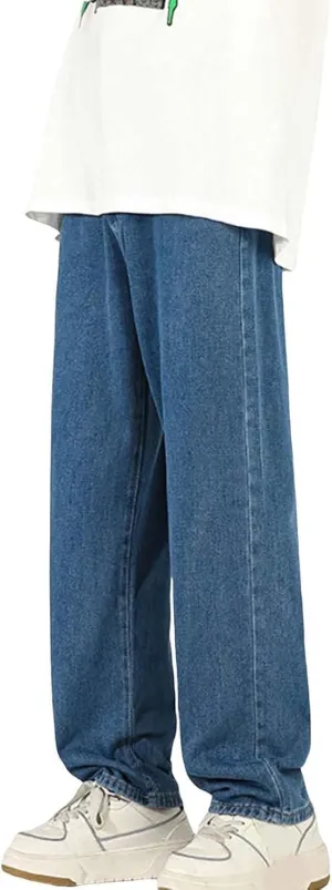 Jeans for Men Stretch Fit Casual Aesthetic Jeans Straight Leg Pants Lightweight Loose Stretch Denim Pants Trousers