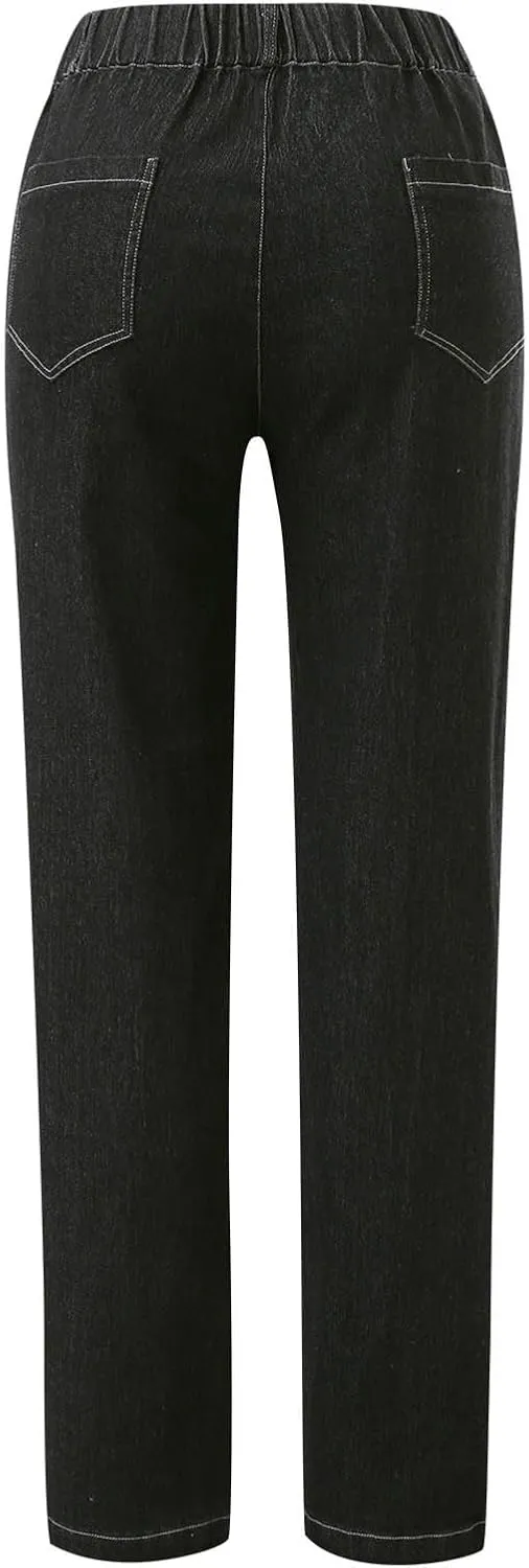 Jeans for Women Stretch Ankle Bootcut Jeans Drawstring Waisted Straight Leg Jeans Trendy Loose Fit Denim Pants Y2k