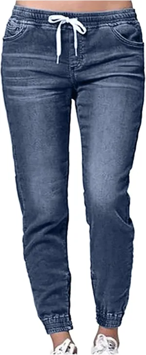 Jeans for Women Stretch Ankle Bootcut Jeans Drawstring Waisted Straight Leg Jeans Trendy Loose Fit Denim Pants Y2k