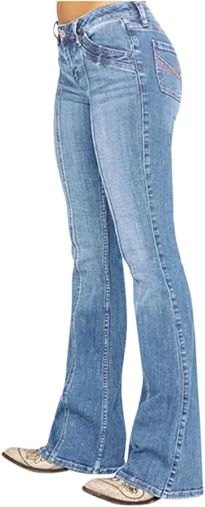 Jeans Up Trousers Womens Jeans Poket Pants Mid Casual Denim Lace Women's Jeans Jeans Womens Jeans Jeans