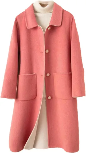 Jegsnoe Women's Single Breasted Woolen Coat Woolen Jacket Wool Blend Outerwear