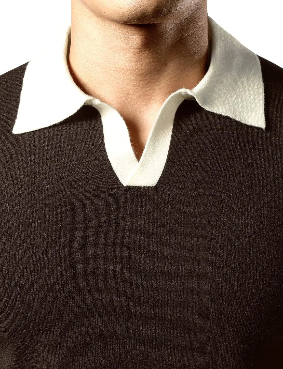 JOGAL Mens Knit Polo Shirts Vintage Short Sleeve Sweater Polo Muscle Slim Fit Golf Shirts