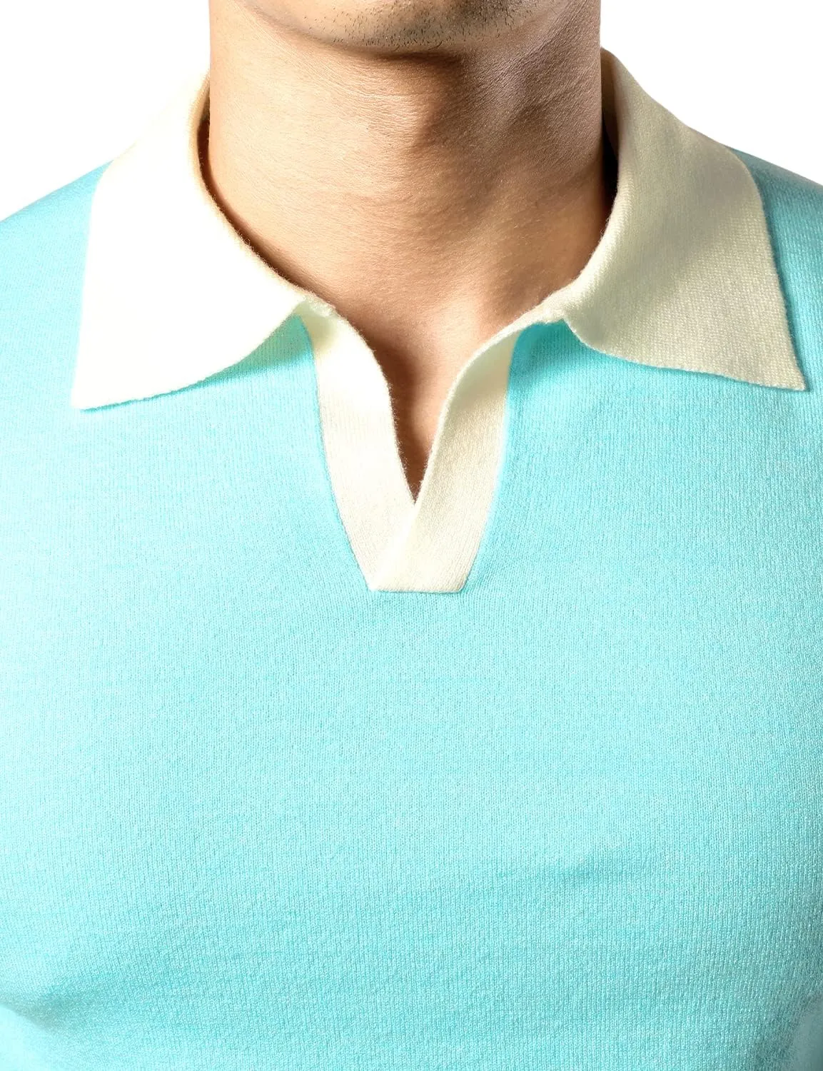 JOGAL Mens Knit Polo Shirts Vintage Short Sleeve Sweater Polo Muscle Slim Fit Golf Shirts