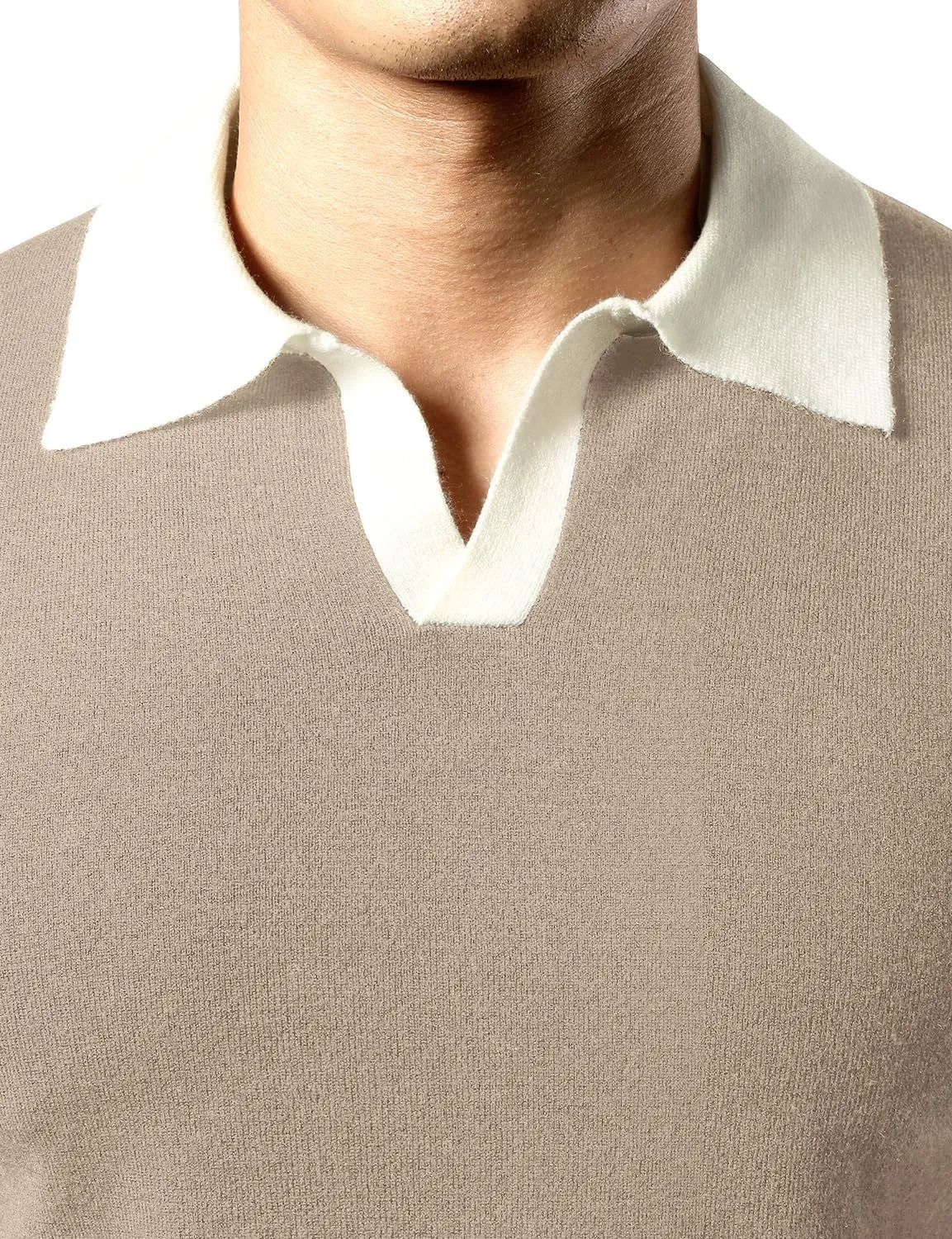 JOGAL Mens Knit Polo Shirts Vintage Short Sleeve Sweater Polo Muscle Slim Fit Golf Shirts