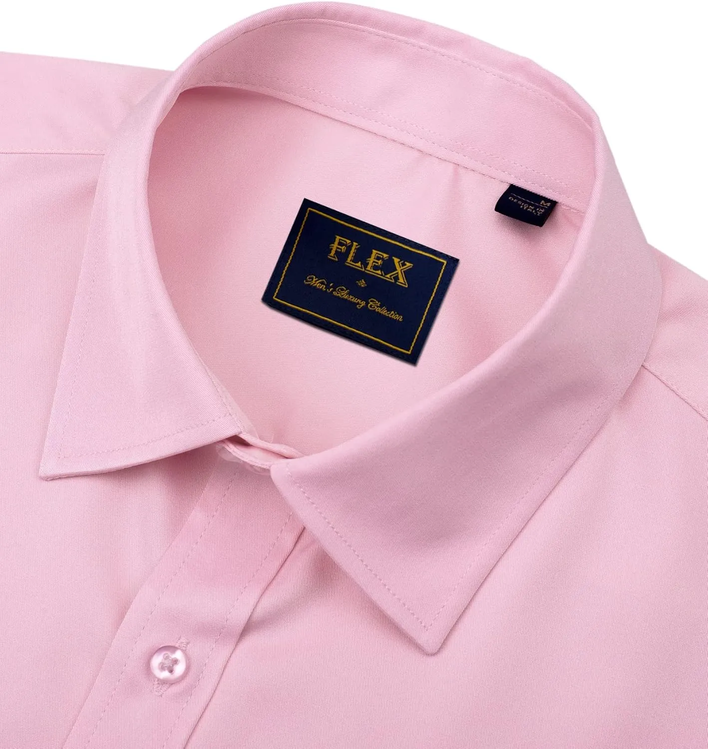 J.VER Men's Dress Shirts Solid Long Sleeve Stretch Wrinkle-Free Formal Shirt Business Casual Button Down Shirts