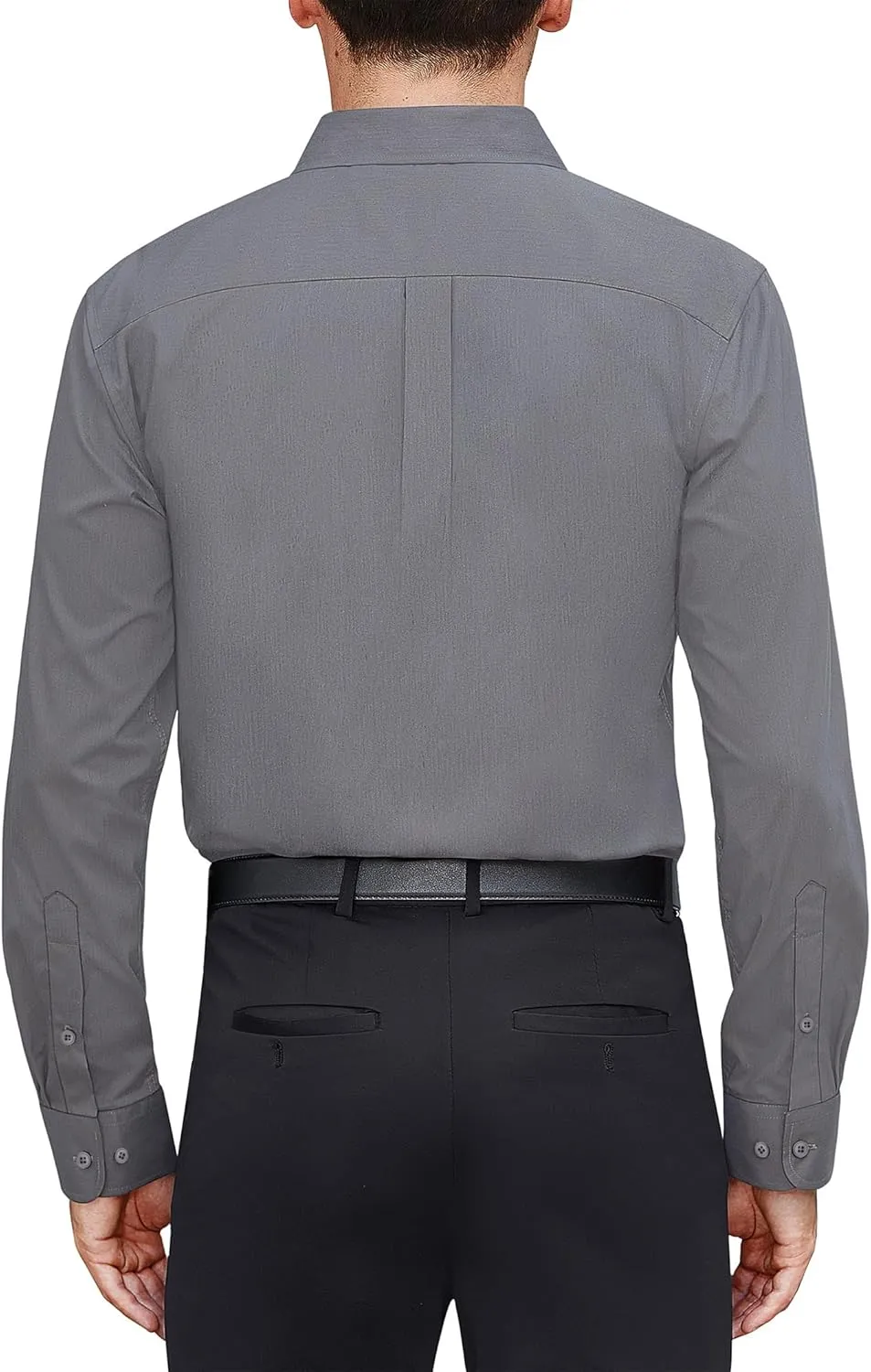 J.VER Men's Dress Shirts Stretch Stain Shield Long Sleeve Solid Formal Shirt Business Casual Button Down Shirts