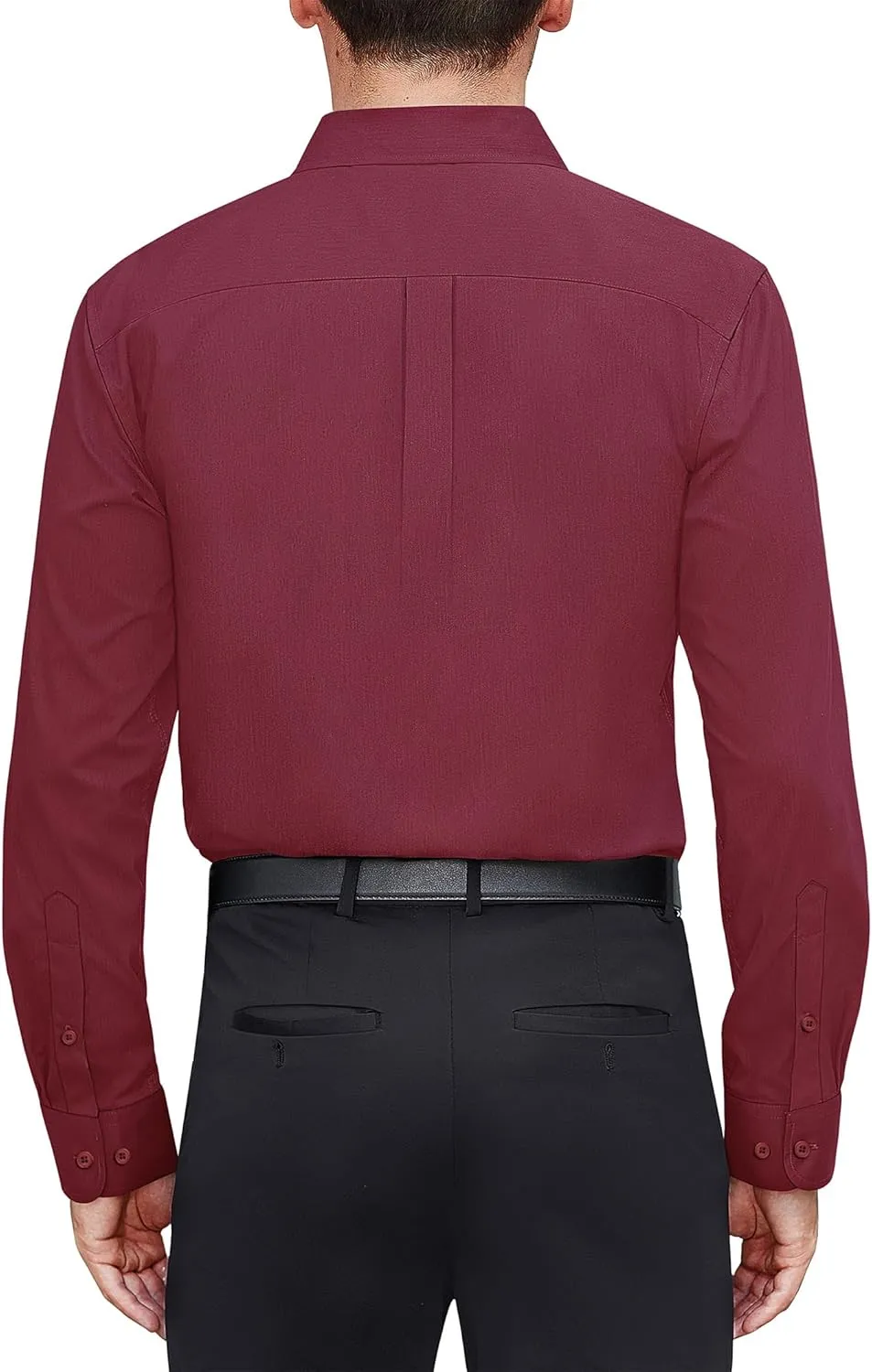 J.VER Men's Dress Shirts Stretch Stain Shield Long Sleeve Solid Formal Shirt Business Casual Button Down Shirts