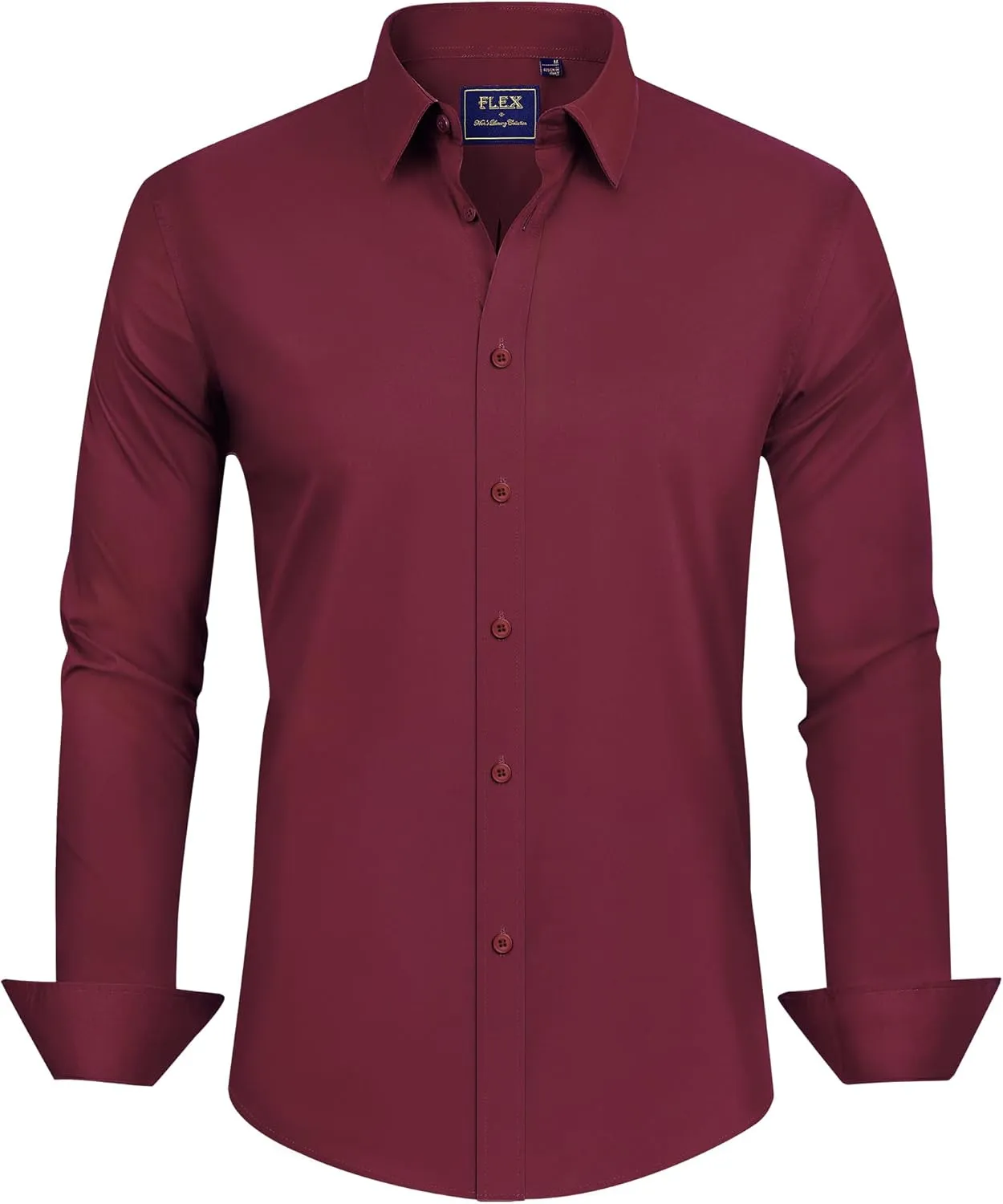 J.VER Men's Dress Shirts Stretch Stain Shield Long Sleeve Solid Formal Shirt Business Casual Button Down Shirts