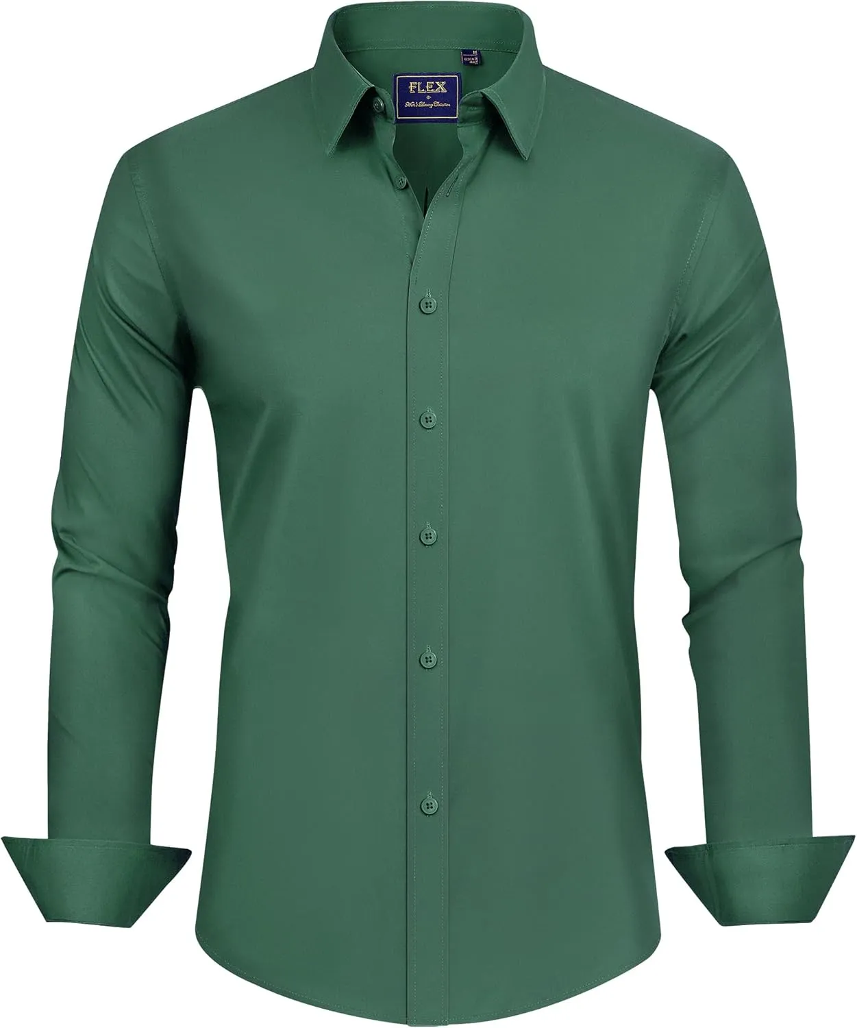 J.VER Men's Dress Shirts Stretch Stain Shield Long Sleeve Solid Formal Shirt Business Casual Button Down Shirts