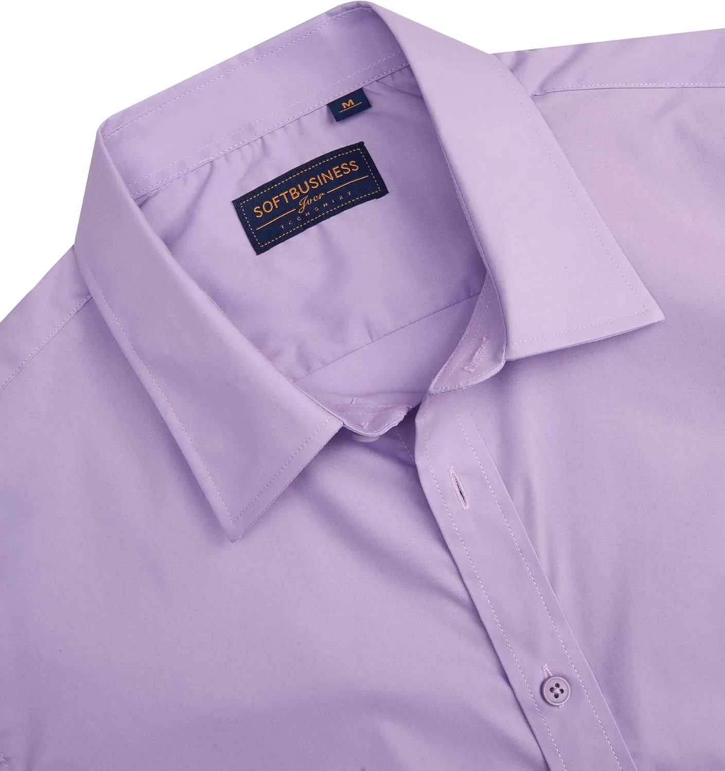 J.VER Men's Short Sleeve Dress Shirts Stretch Stain Shield Casual Button Down Shirts Solid Formal Shirt
