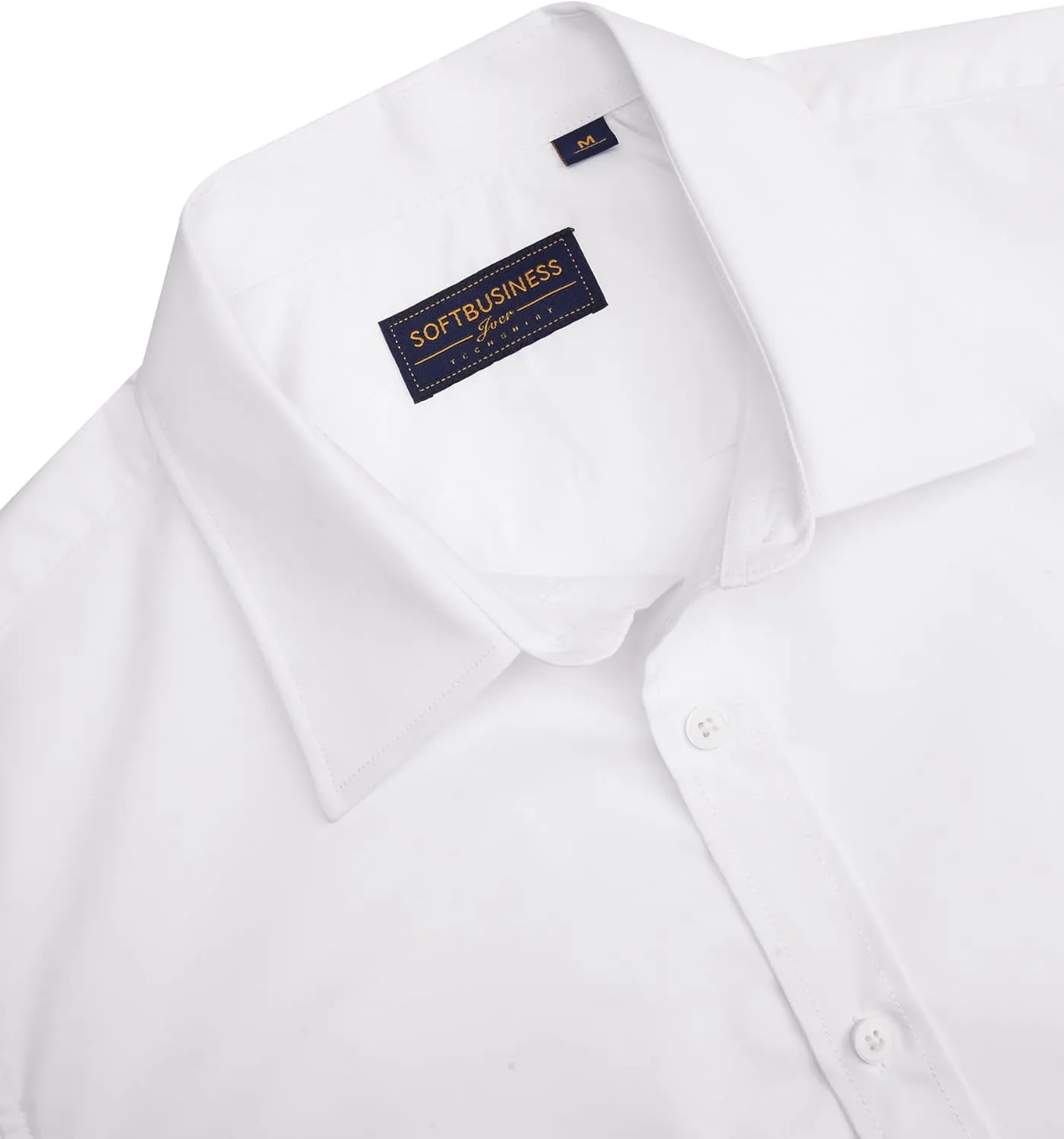 J.VER Men's Short Sleeve Dress Shirts Stretch Stain Shield Casual Button Down Shirts Solid Formal Shirt
