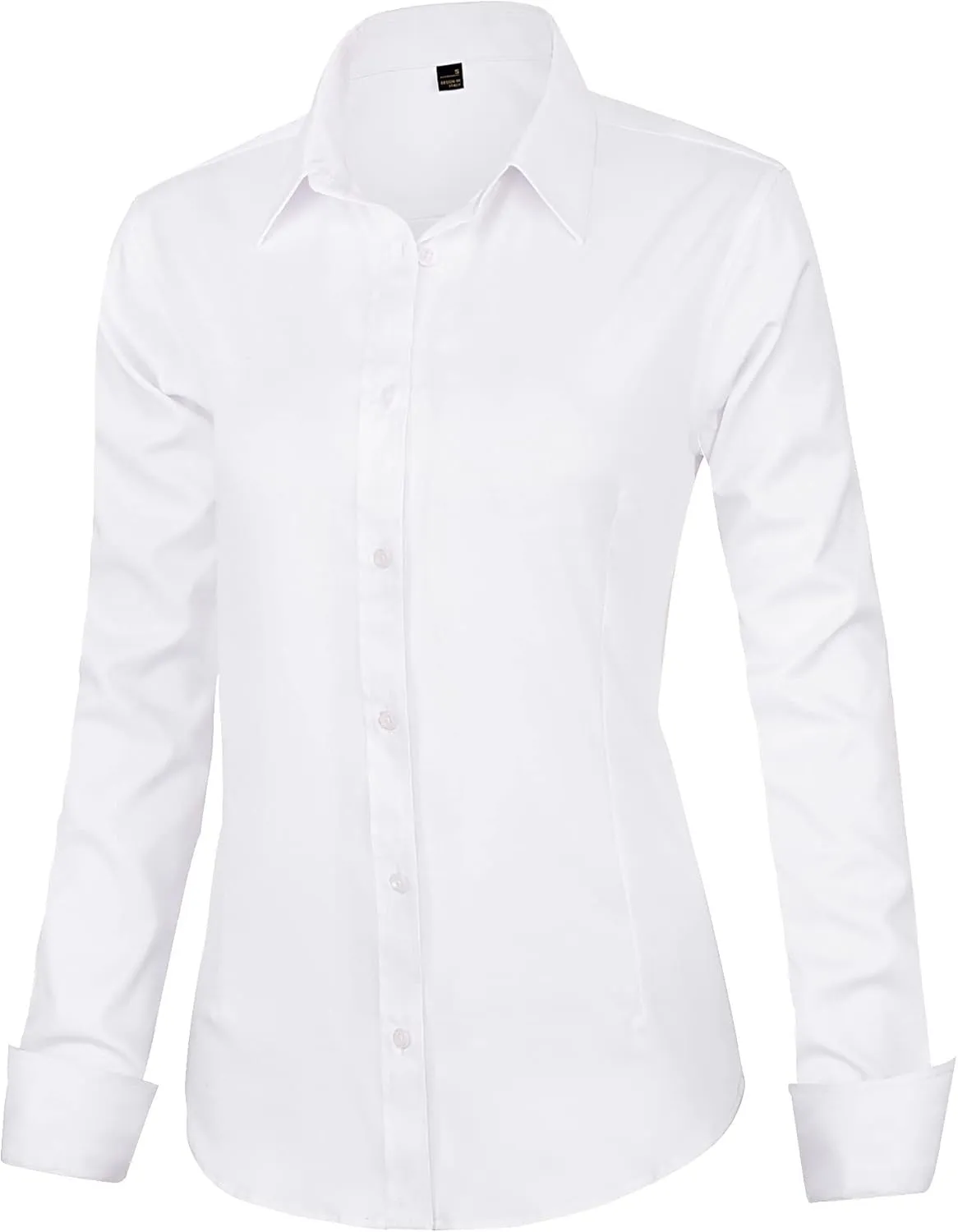 J.VER Womens Dress Shirts Long Sleeve Button Down Shirts Wrinkle-Free Solid Work Blouse