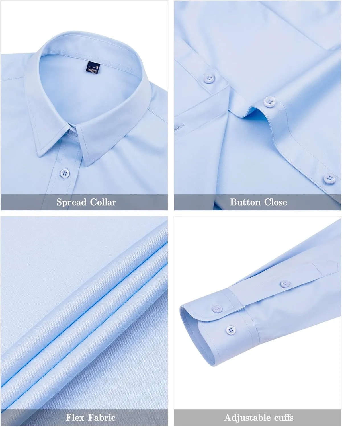 J.VER Womens Dress Shirts Long Sleeve Button Down Shirts Wrinkle-Free Solid Work Blouse