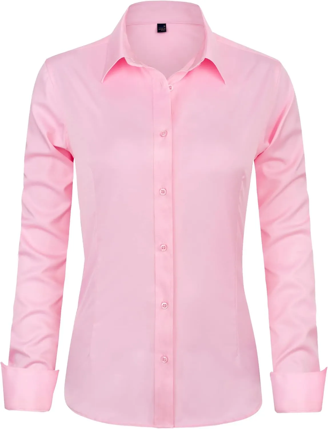 J.VER Womens Dress Shirts Long Sleeve Button Down Shirts Wrinkle-Free Solid Work Blouse