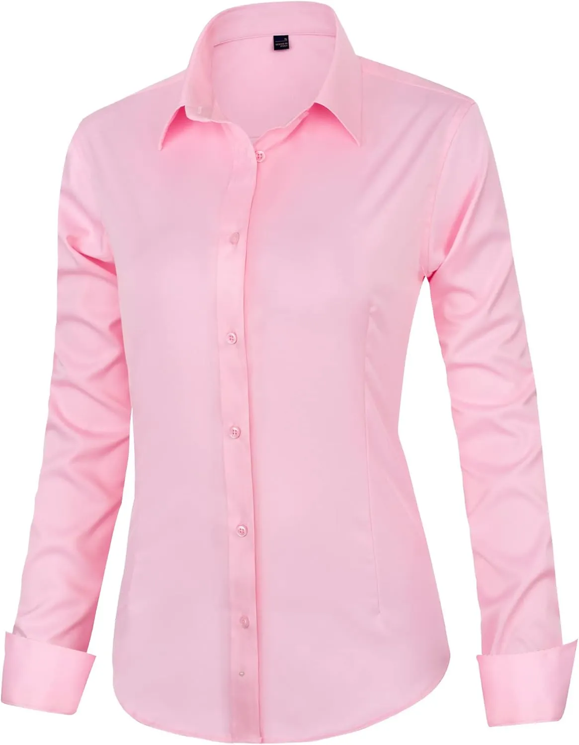 J.VER Womens Dress Shirts Long Sleeve Button Down Shirts Wrinkle-Free Solid Work Blouse