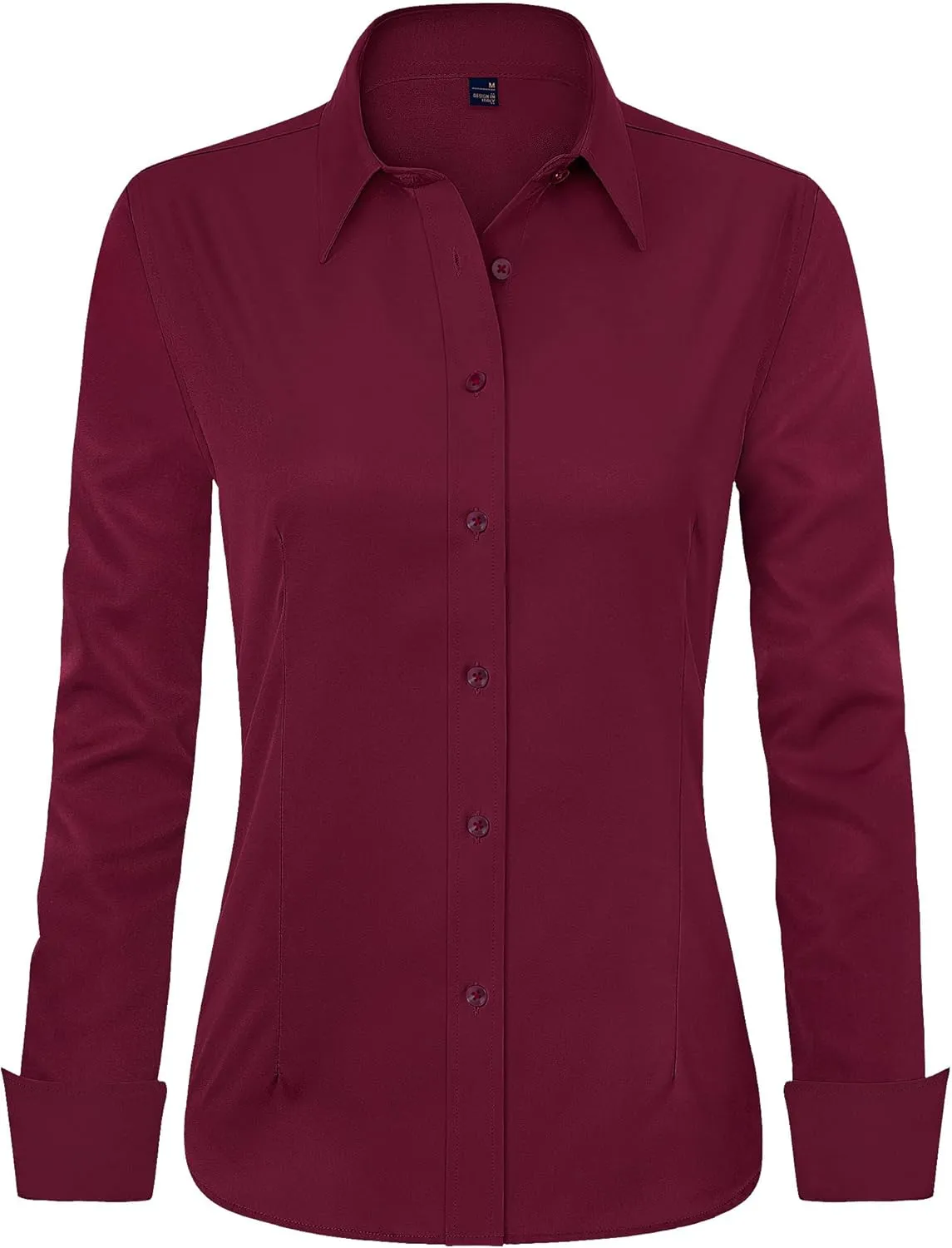 J.VER Womens Dress Shirts Long Sleeve Button Down Shirts Wrinkle-Free Solid Work Blouse