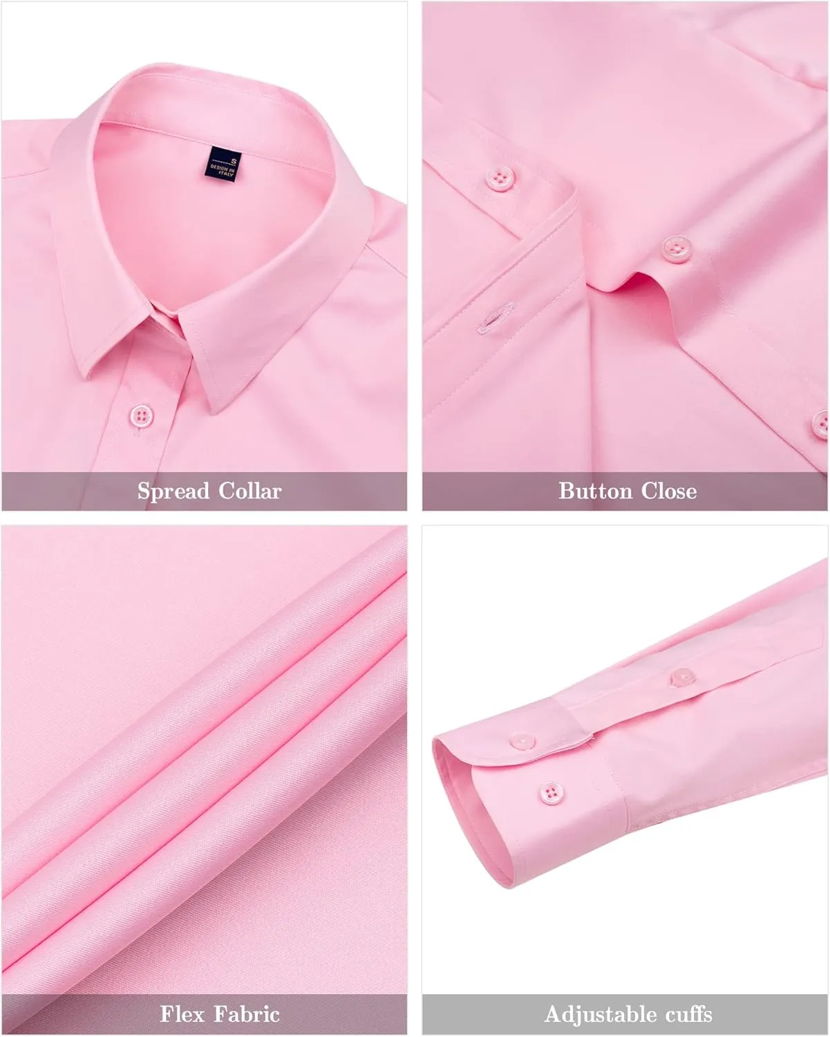 J.VER Womens Dress Shirts Long Sleeve Button Down Shirts Wrinkle-Free Solid Work Blouse