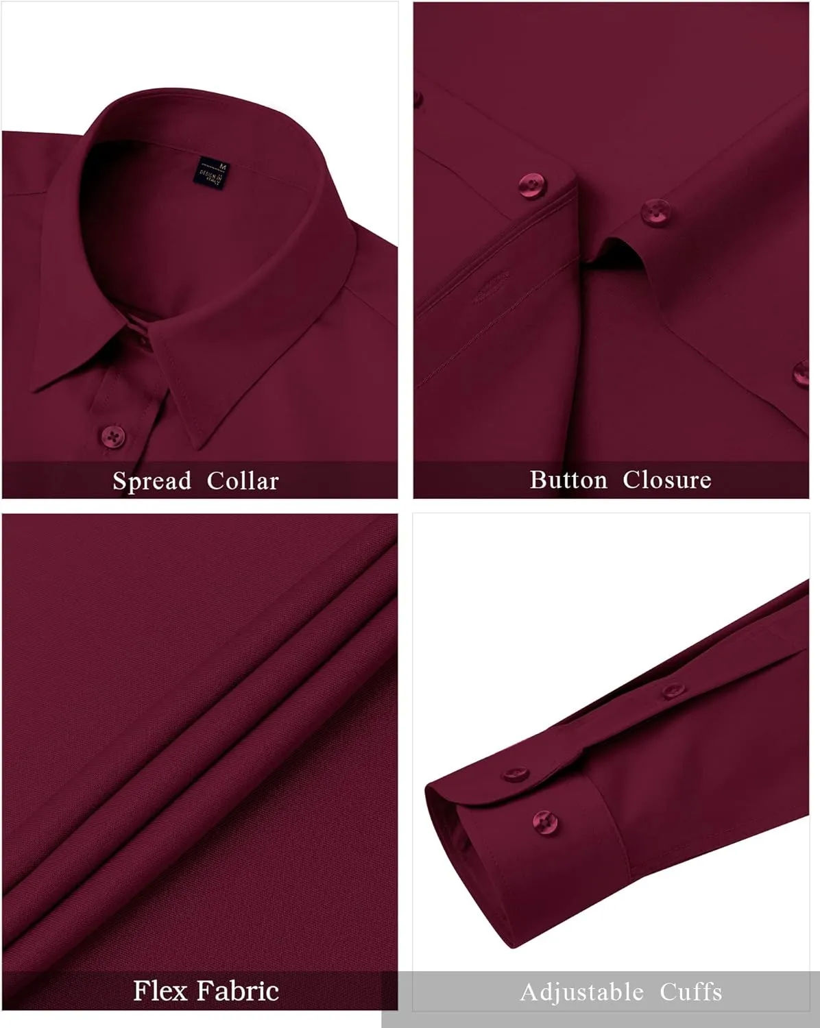 J.VER Womens Dress Shirts Long Sleeve Button Down Shirts Wrinkle-Free Solid Work Blouse