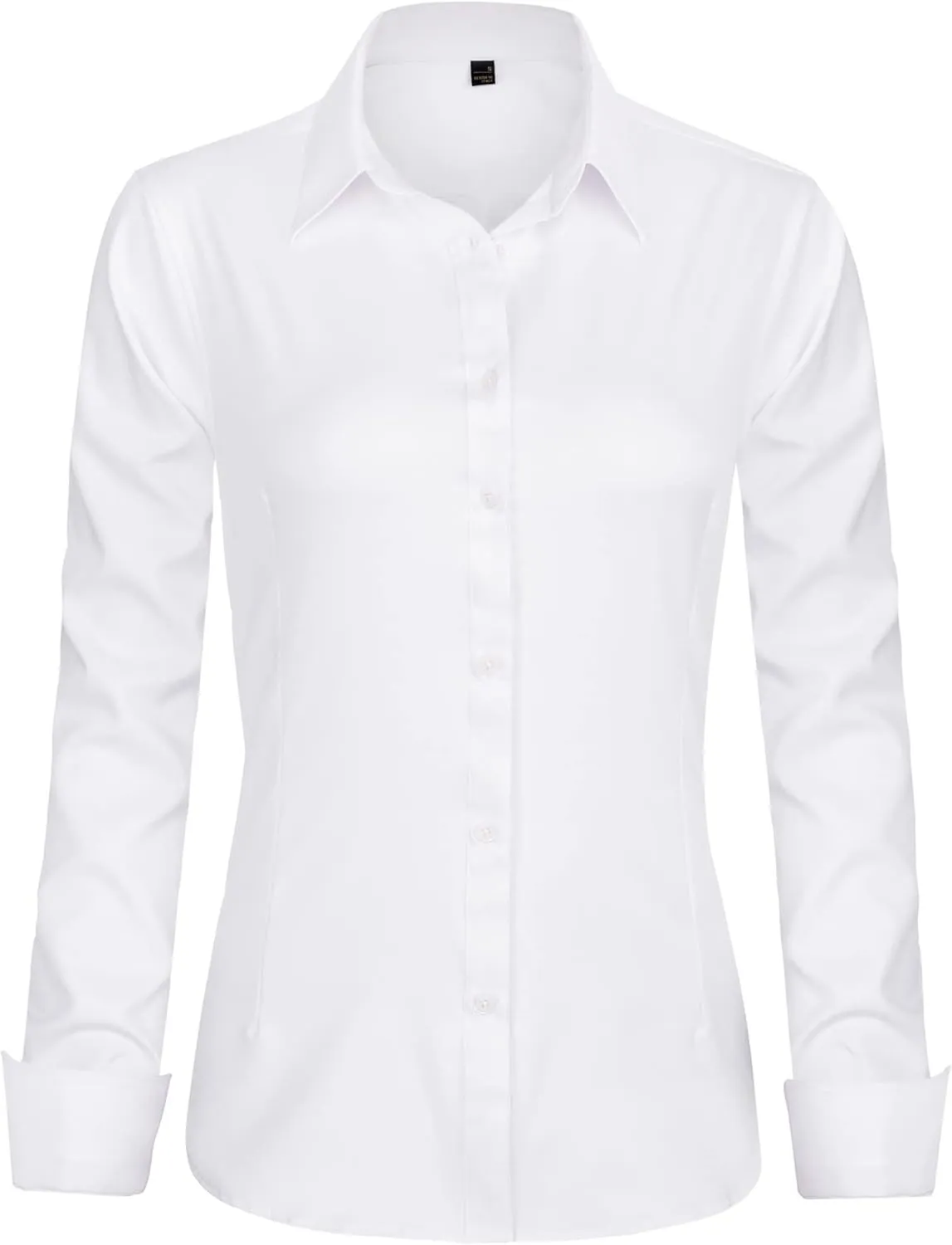 J.VER Womens Dress Shirts Long Sleeve Button Down Shirts Wrinkle-Free Solid Work Blouse
