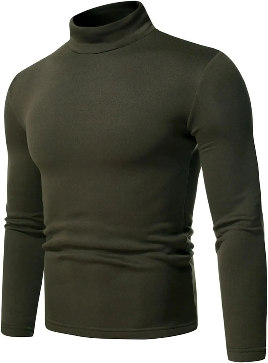 Kaniem Mens Turtleneck Sweater Turtleneck Long Stretch Blouse Solid Fit Bottoming Top Men's blouse Ribbed High