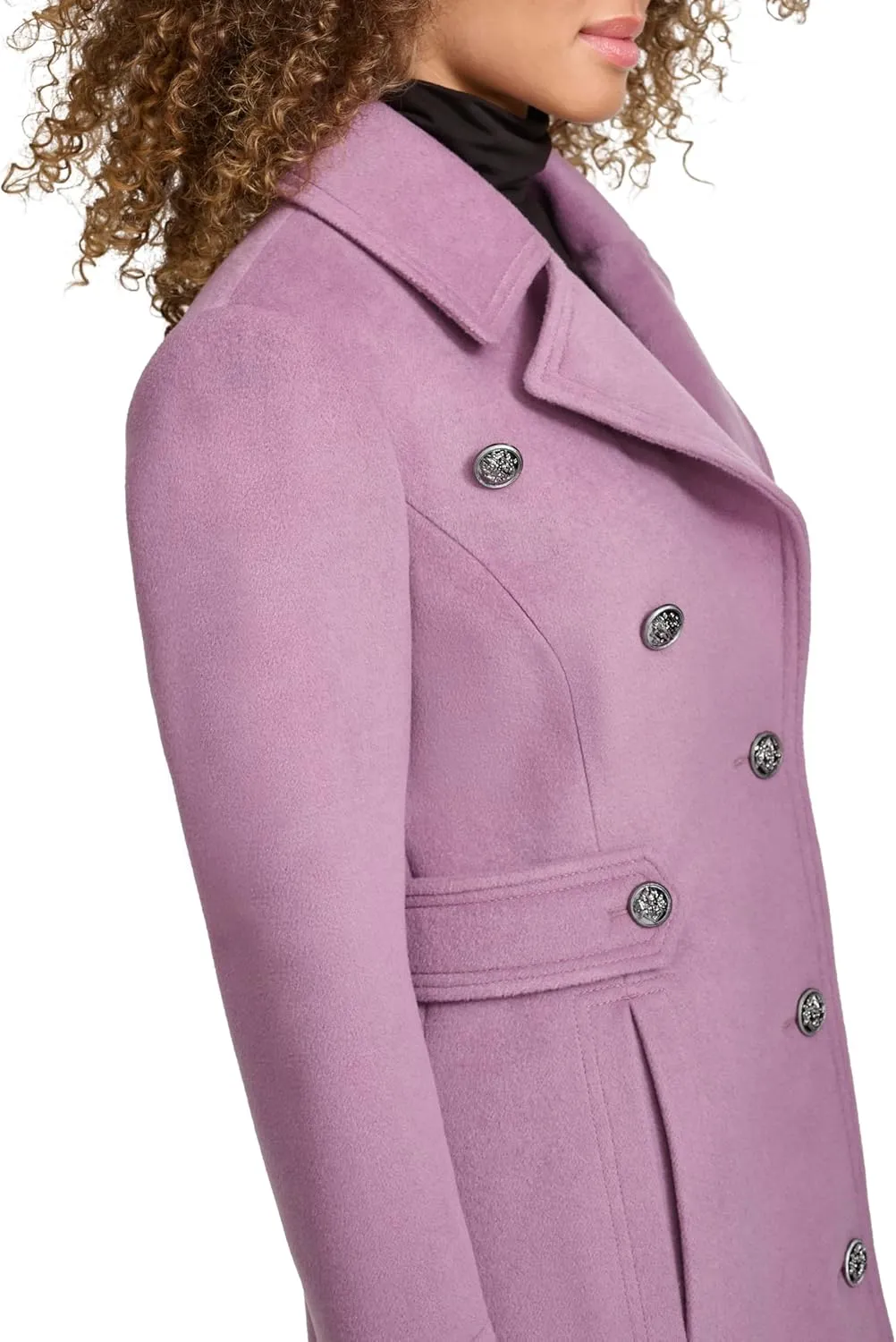 Kenneth Cole Women's Military Wool Blend Overcoat