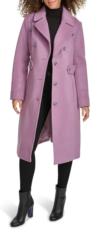 Kenneth Cole Women's Military Wool Blend Overcoat