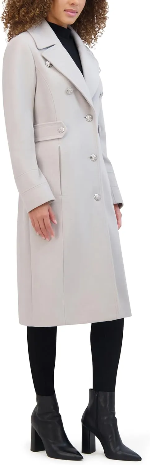 Kenneth Cole Women's Military Wool Blend Overcoat
