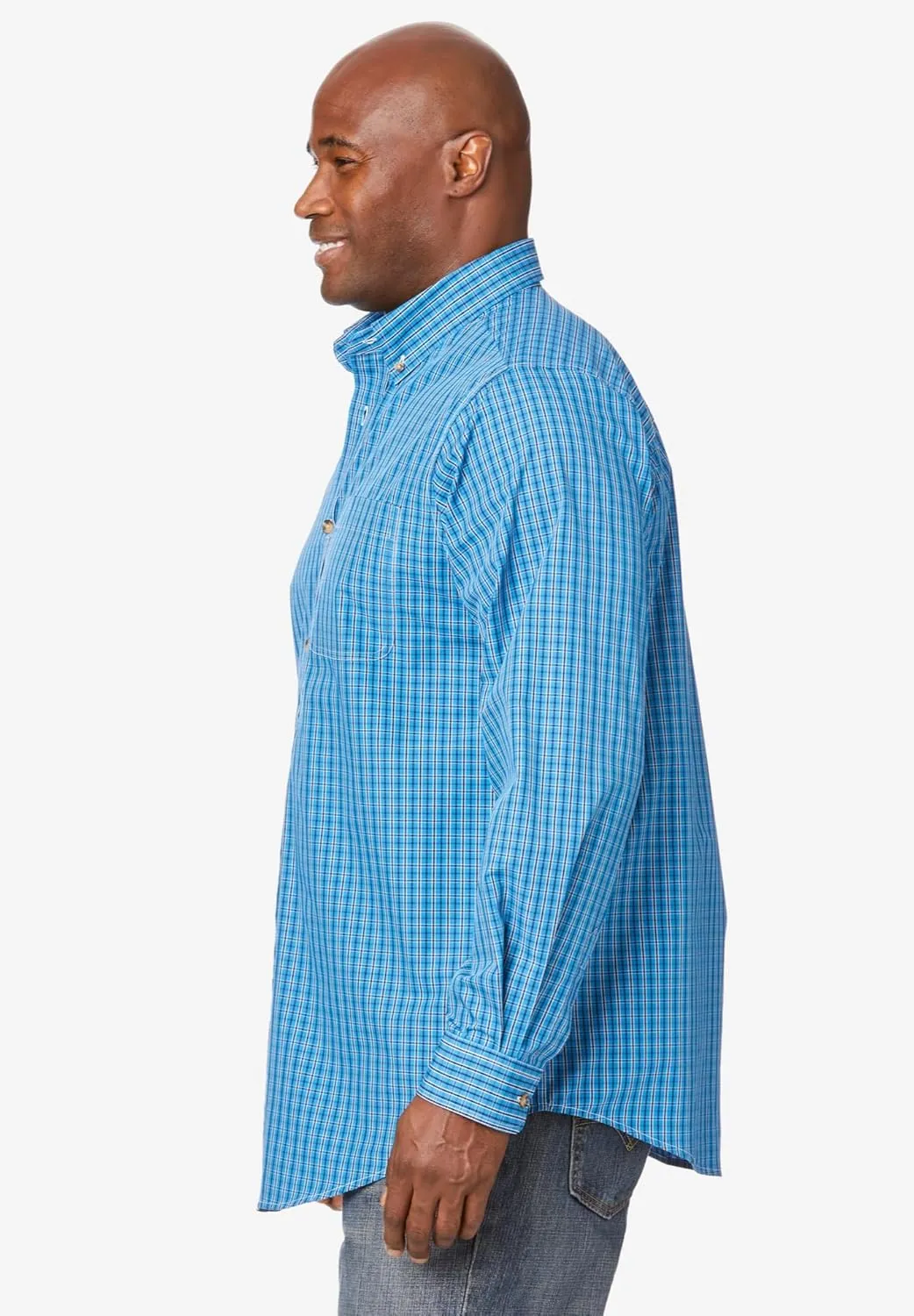 KingSize Men's Big & Tall Long Sleeve Wrinkle Free Sport Shirt