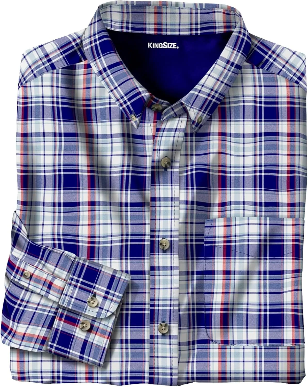 KingSize Men's Big & Tall Long Sleeve Wrinkle Free Sport Shirt