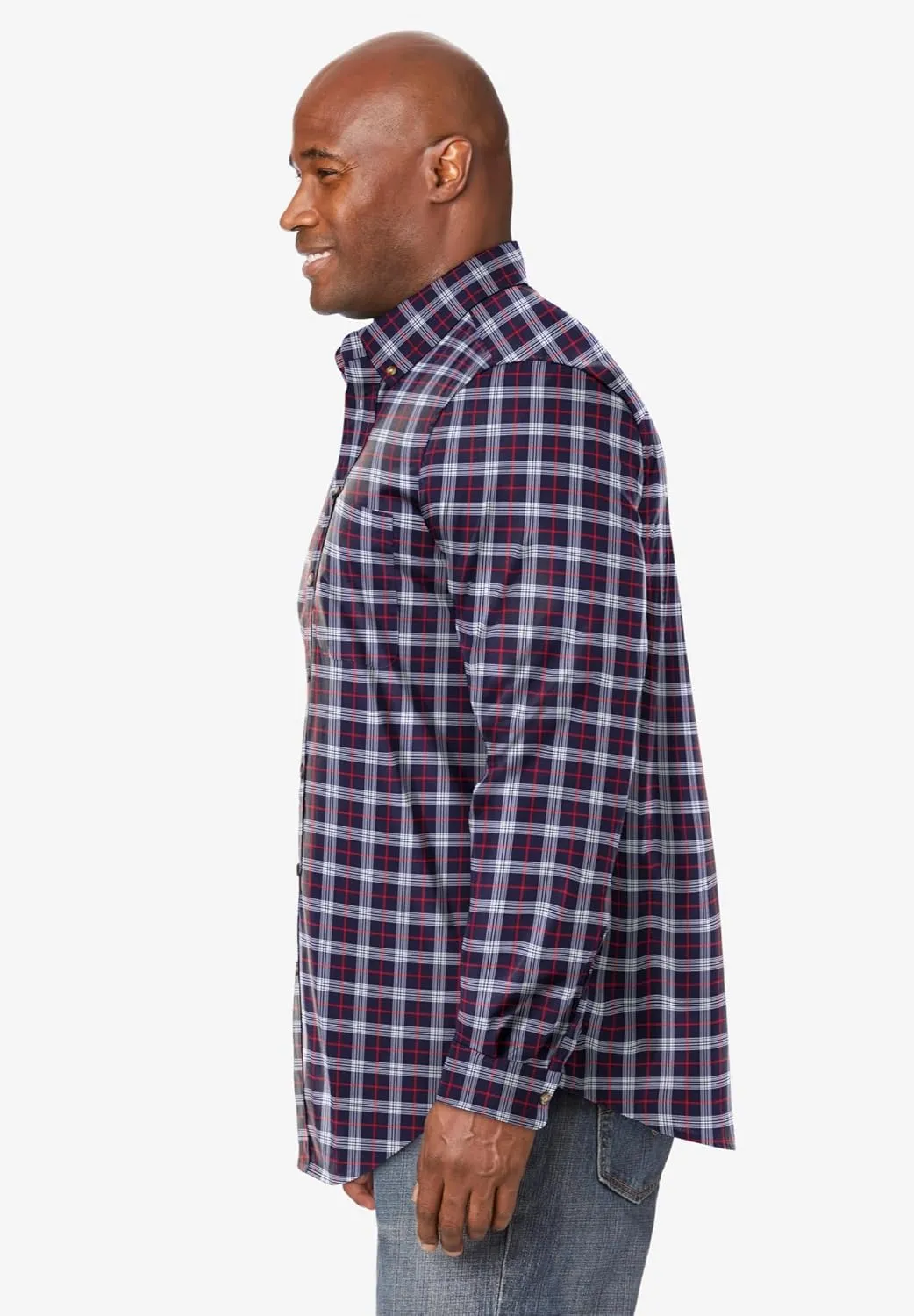 KingSize Men's Big & Tall Long Sleeve Wrinkle Free Sport Shirt