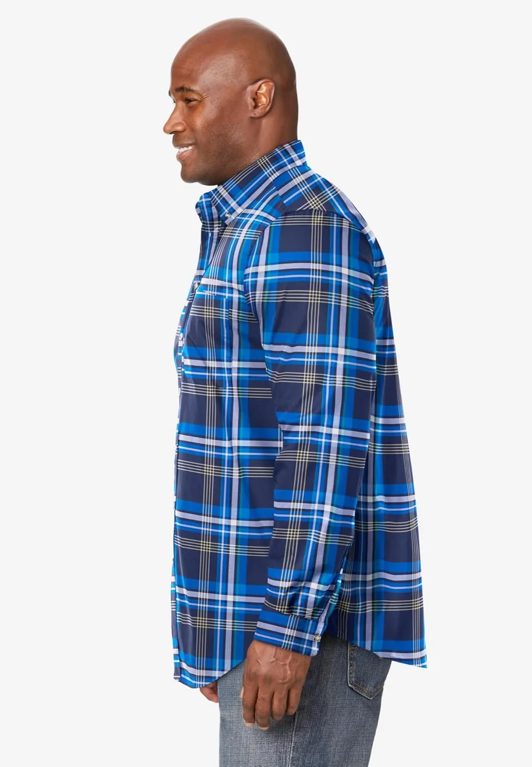 KingSize Men's Big & Tall Long Sleeve Wrinkle Free Sport Shirt