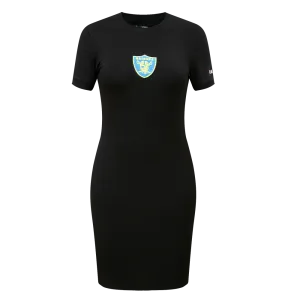 LAS VEGAS RAIDERS WASHED NEON BODYCON DRESS (BLACK)