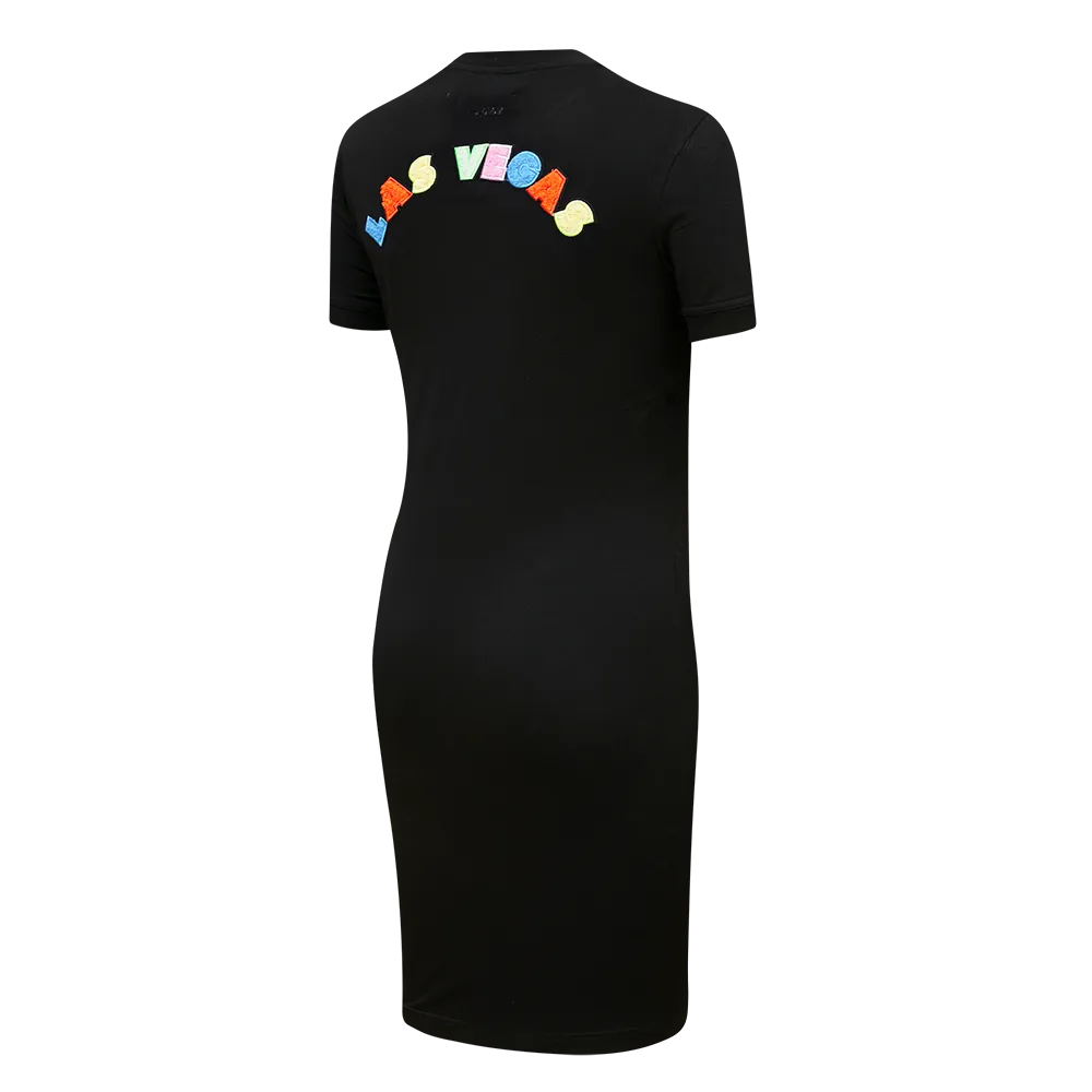LAS VEGAS RAIDERS WASHED NEON BODYCON DRESS (BLACK)