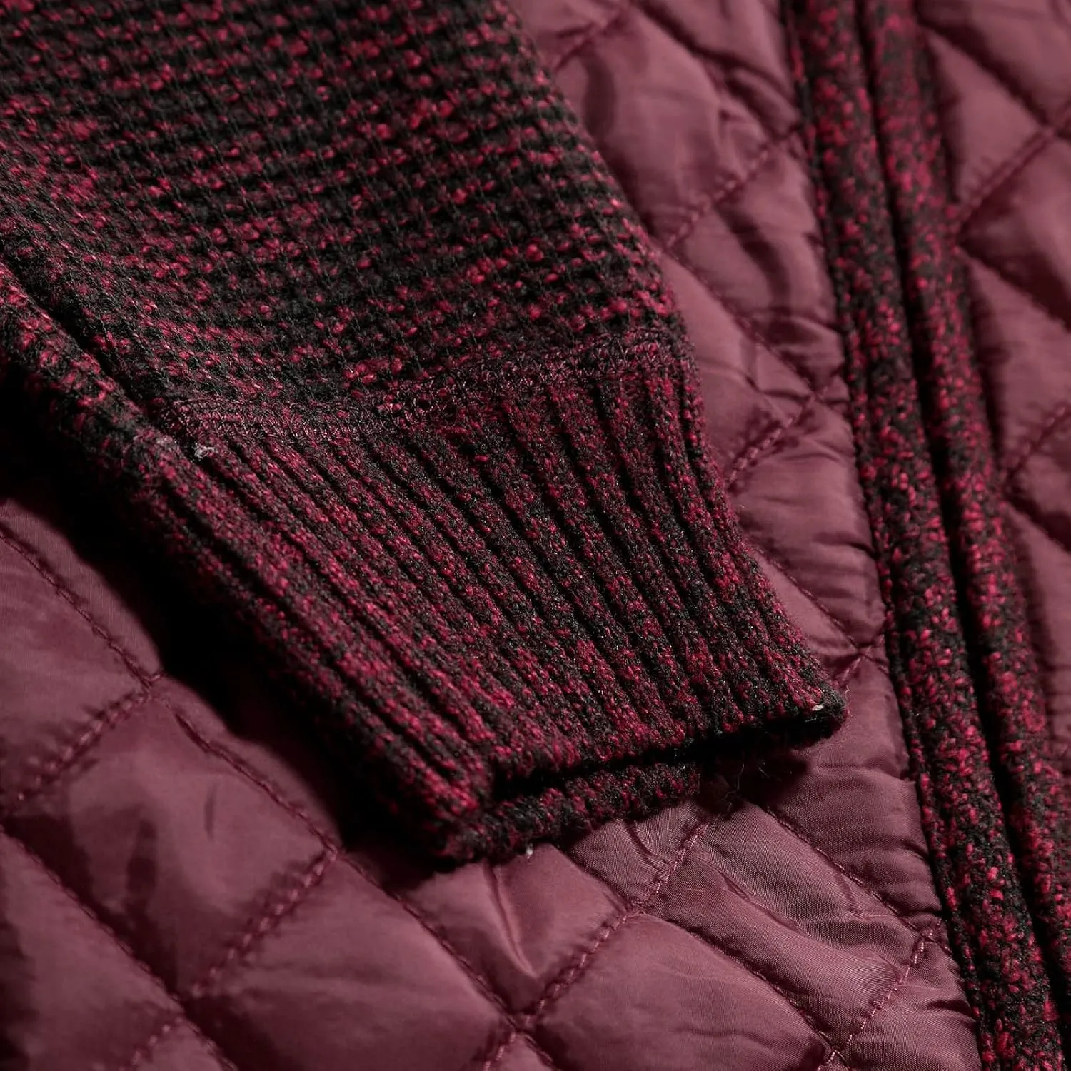 LCMTWX Coats for Men Cottonpadded Jacket Stand Collar Knitted Splice Sweater Coat Casual Cardigan Stylish Outwear Men's