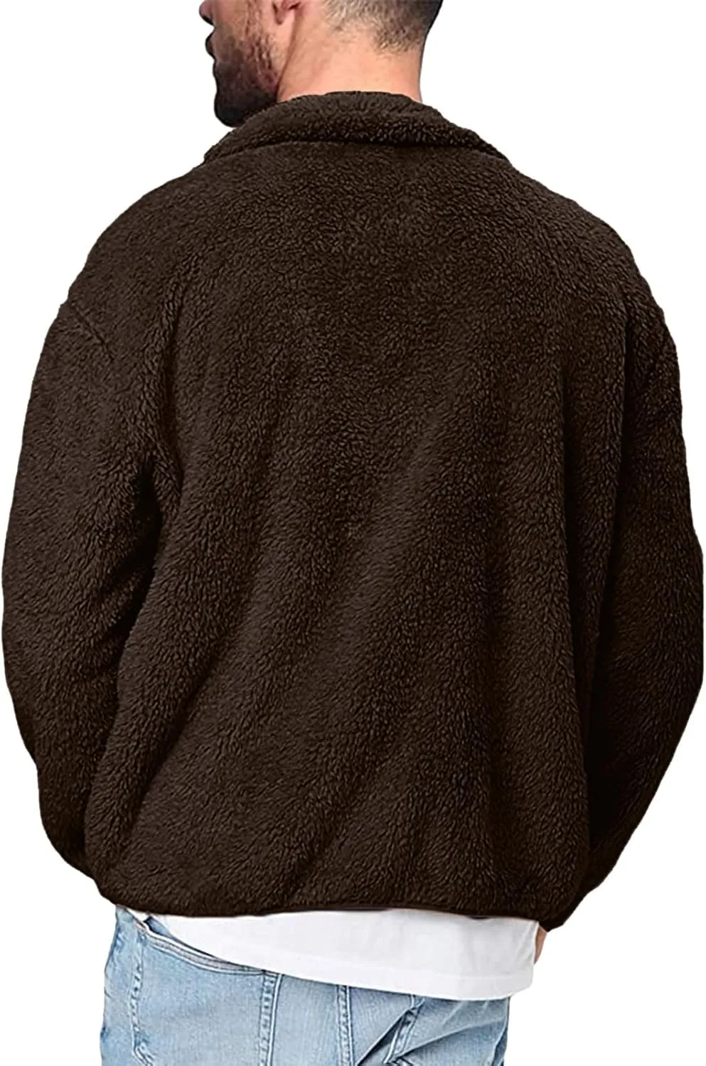 LCMTWX Men's Thick Thermal Winter Jacket Stand Collar Knitted Splice Sweater Coat Casual Cardigan Stylish Outwear Mens